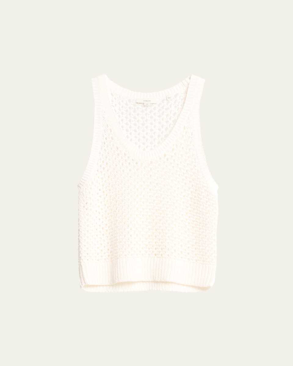 Mesh Stitch V-Neck Tank Top